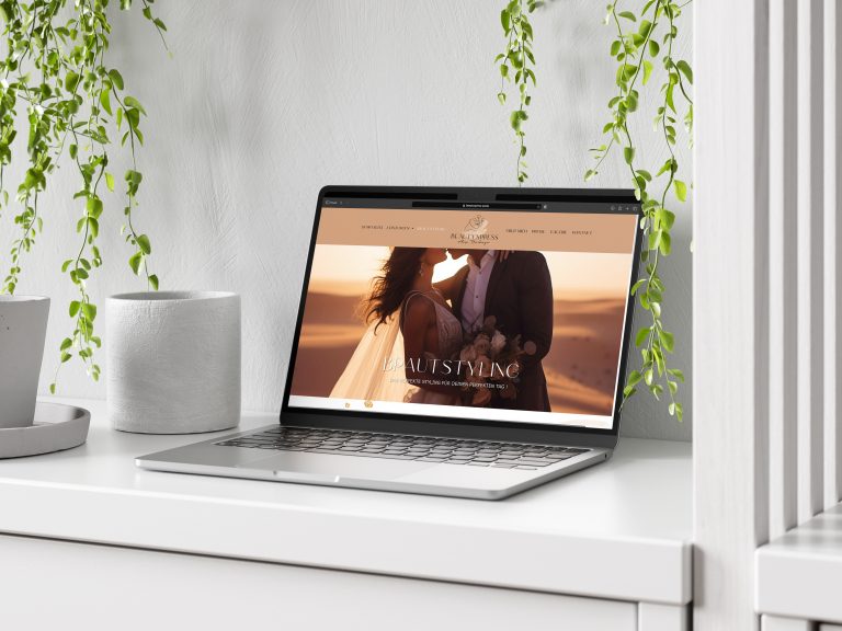 Onlineauftritt für Kosmetikstudio und Brautstyling in Moosburg – Desktop-Visualisierung.
